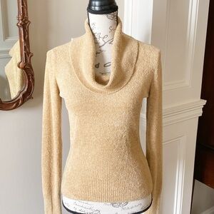 WORTHINGTON Cowl Neck Tan Gold Sweater Size Medium